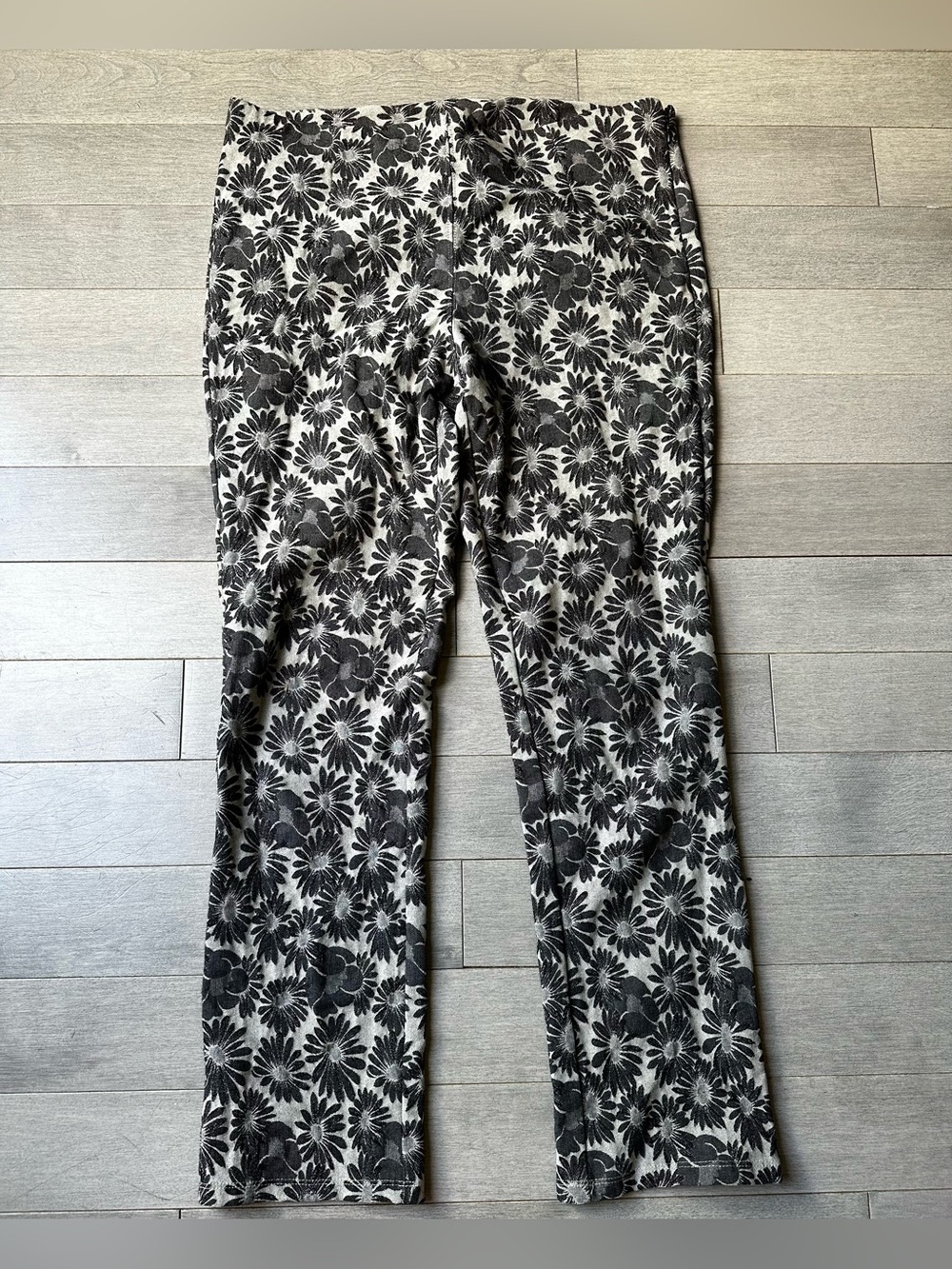 Women’s Free People Gray Floral Skinny Stretch Side Zip Business Casual Pants 10